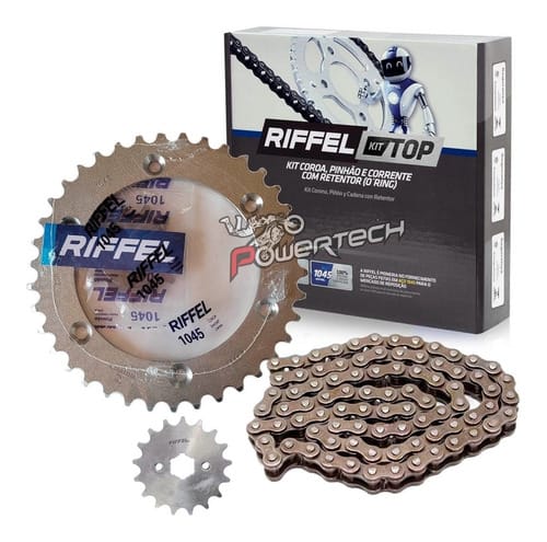 KIT TRANSMISION CORONA PIÑON RIFFEL TOP HONDA XR 250 TORNADO