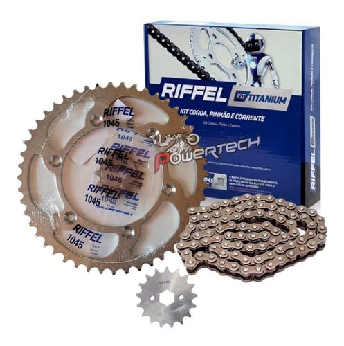 KIT TRANSMISION CORONA PIÑON RIFFEL HONDA XR 250 TORNADO
