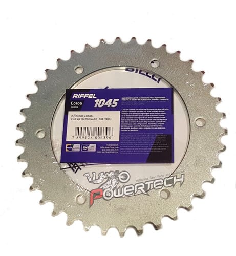 CORONA TRANSMISION ACERO RIFFEL 38 HONDA XR 250 TORNADO