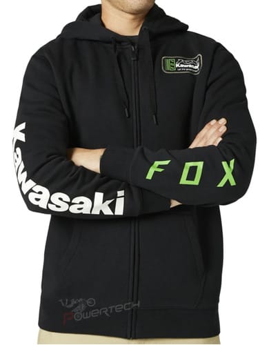 CAMPERA FOX RACING KAWASAKI KAWI ZIP ALGODON CAPUCHA CUT