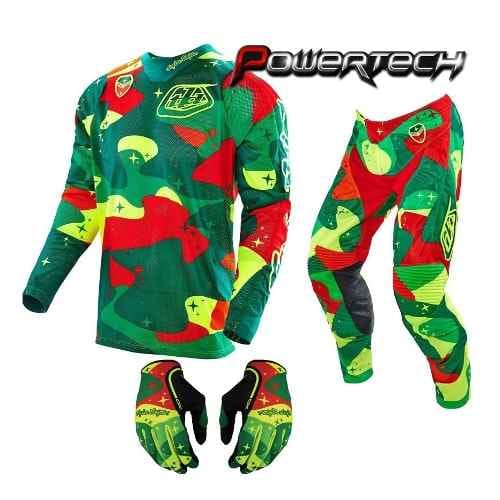 EQUIPO CONJUNTO MOTOCROSS TROY LEE COSMIC Y GUANTES