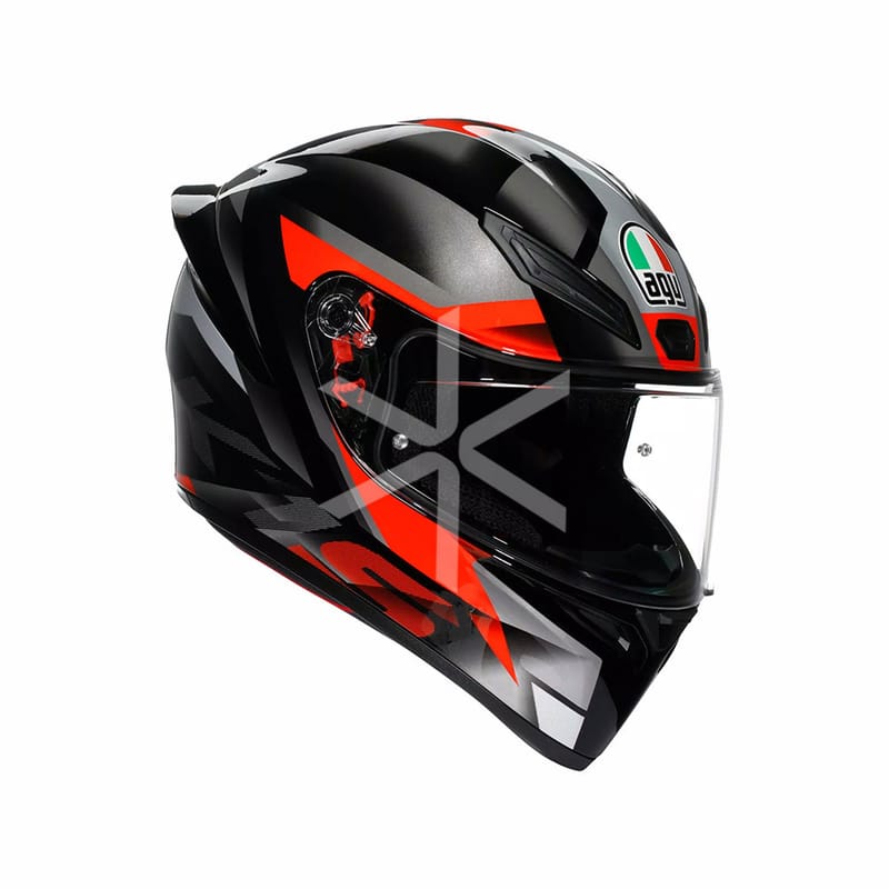 CASCO AGV K1 S FASTLAP NEGRO GRIS ROJO CALLE PISTA CUT