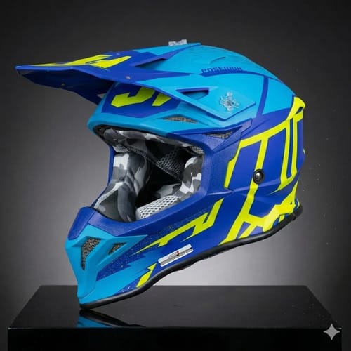 CASCO JUST1 J39 POSEIDON FLUO AMARILLO/AZUL CROSS AMARILLO/A