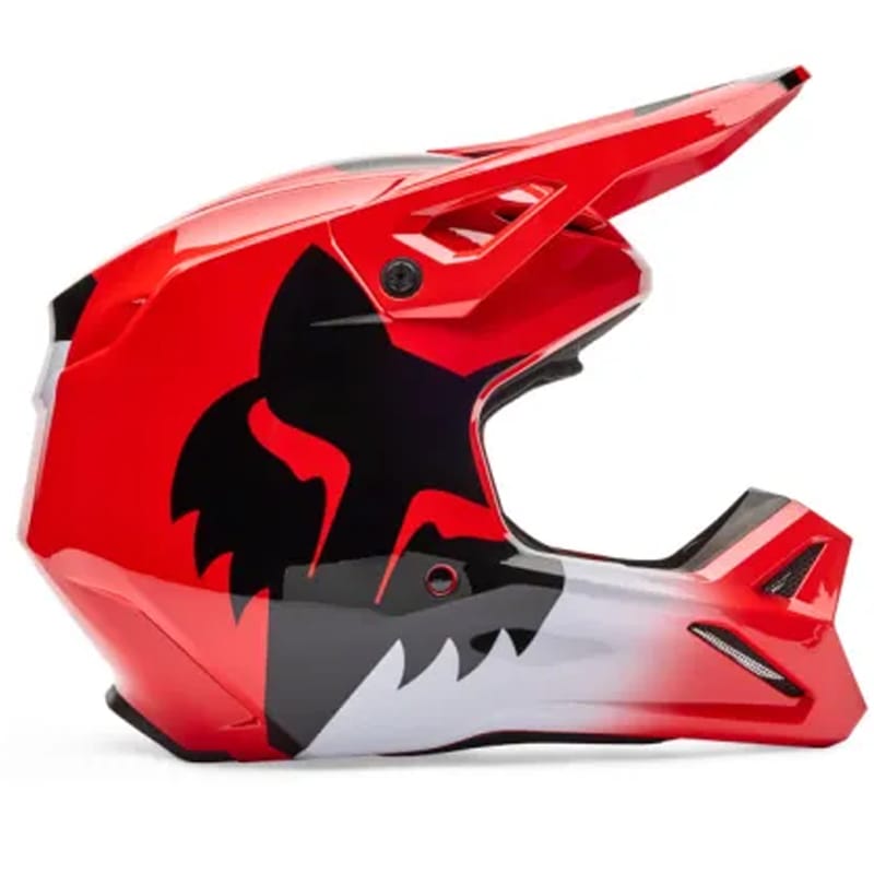 CASCO FOX V1 SHIELD MOTOCROSS ENDURO / ROJO / NEGRO CUT ROJO