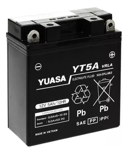 BATERIA GEL YUASA YT5A YB5L-B XTZ 125 YBR 125 FZ16 T05
