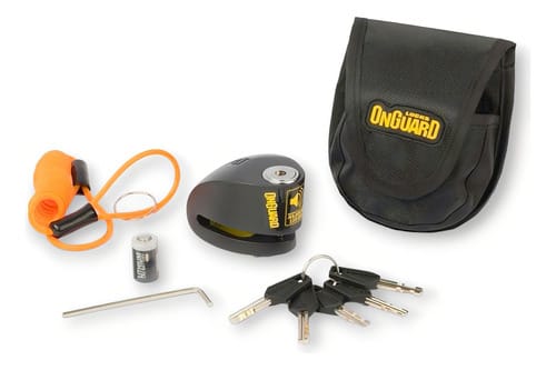 CANDADO TRABA DISCO MOTO CON ALARMA 8256 ONGUARD 6MM