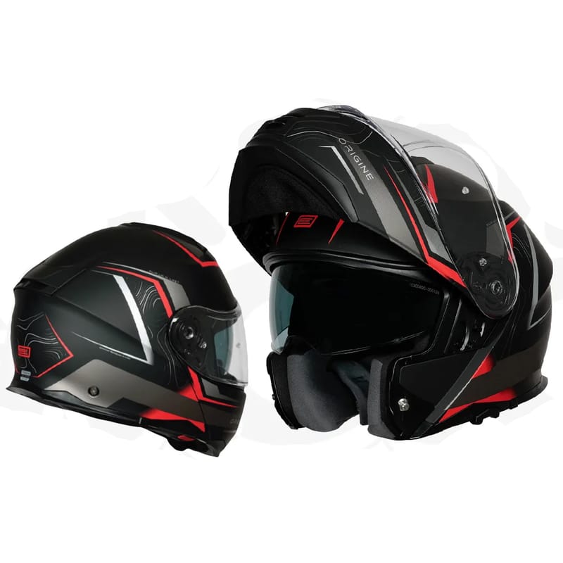CASCO REBATIBLE ORIGINE LOGIC PATH DOBLE VISOR URBANO ROJO N