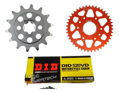 KIT TRANSMISIÓN KTM DUKE 200 PIÑON/CORONA/CADENA 14T SUPERSP