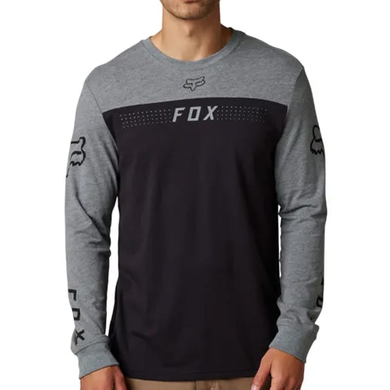 REMERA MANGAS LARGAS FOX EFEKT - GRIS/NEGRO L GRIS/NEGRO
