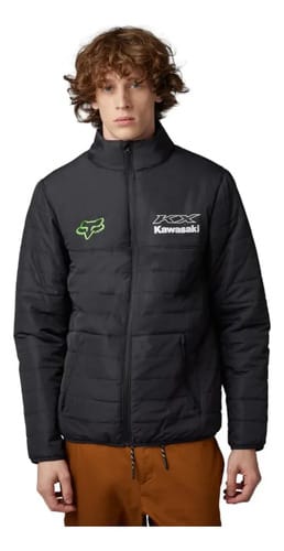 CAMPERA INFLABLE FOX KAWASAKI KAWI - NEGRO CUT NEGRO LISA XL