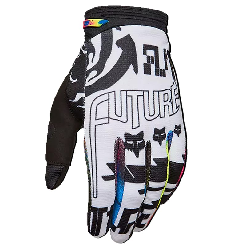 GUANTES FOX 180 IMAGE COSMO MOTO MTB - BLANCO/NEGRO NEGRO/B