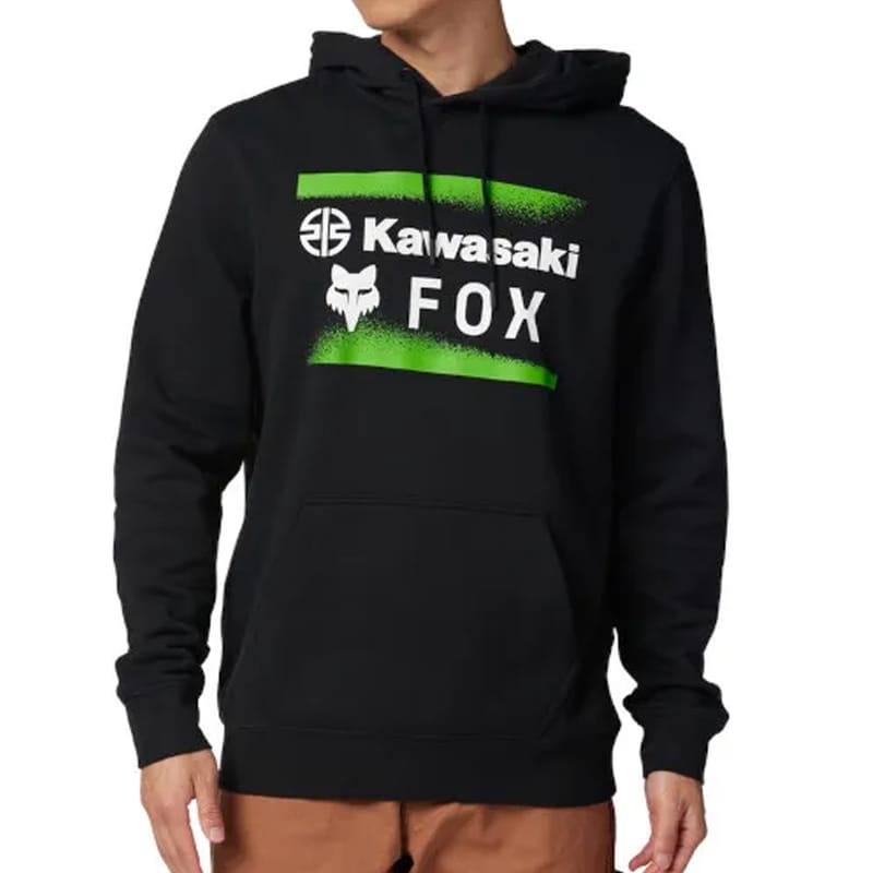 BUZO CANGURO FOX KAWASAKI KAWI CAPUCHA - NEGRO NEGRO LISA M