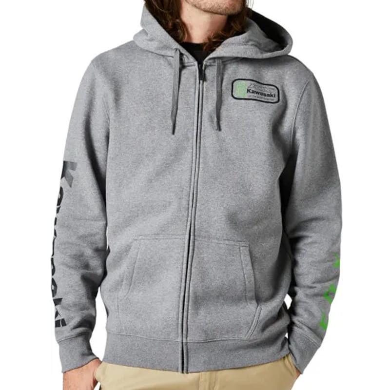 CAMPERA CANGURO FOX KAWASAKI ZIP CAPUCHA ALGODON - GRIS GRIS