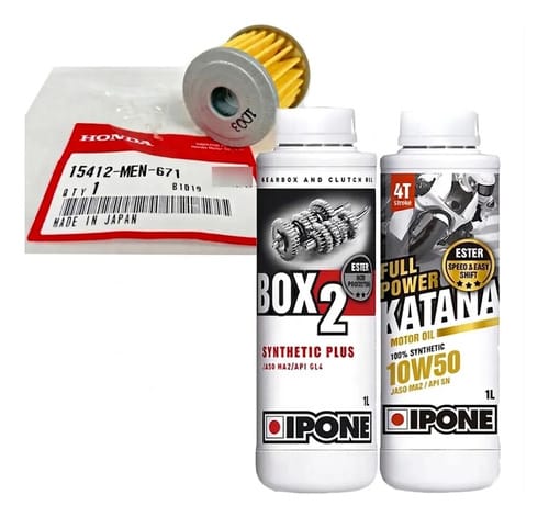 KIT ACEITE MOTOR 10W50 Y CAJA IPONE KATANA FILTRO HONDA CRF