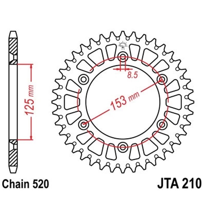 CORONA TRANSMISION JT BIMETAL CR 125 / 250 CRF 250 450 XR GR