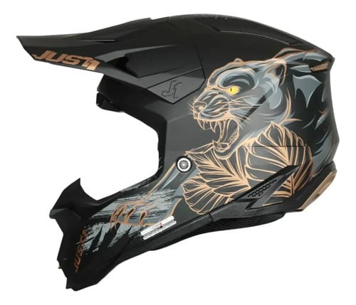 CASCO MOTOCROSS JUST1 J40 PANTER OFF ROAD ENDURO NEGRO MATE