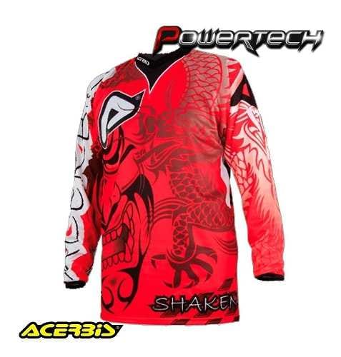 REMERA MOTOCROSS SHAKEN ACERBIS - ROJO DRAGON XXL