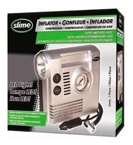 INFLADOR COMPRESOR PORTATIL SLIME 12V C/ LUZ Y MANOMETRO