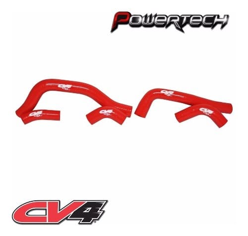 KIT MANGUERAS SILICONA RADIADOR CV4 HONDA CRF 250 04-09 ROJO - POWERTECH MOTOS