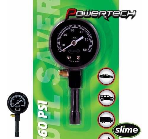 MANOMETRO MEDIDOR DE PRESIÓN MOTO AUTO AGUJA SLIME 5/60 PSI - POWERTECH MOTOS
