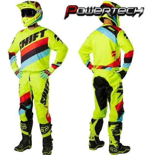 CONJUNTO EQUIPO MOTOCROSS SHIFT AMARILLO FLUO