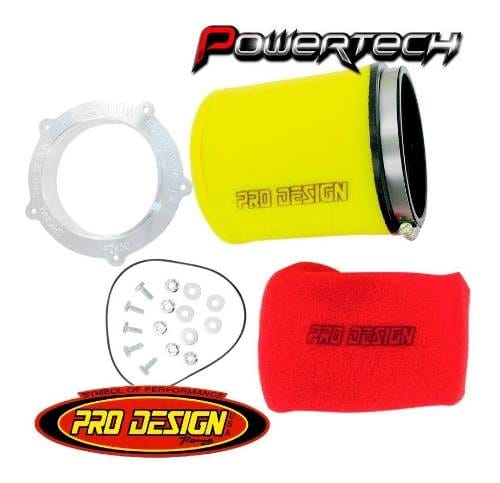 KIT FILTRO AIRE +2HP Y ADAPTADOR PRO DESIGN YAMAHA ATV YFZ 450 04-09 YFZ 450 SE 07-08 YFZ 450R 09-13 - POWERTECH MOTOS