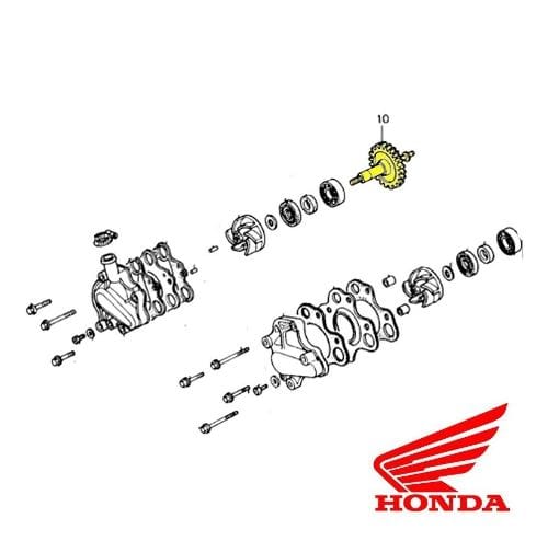 ENGRANAJE CON EJE BOMBA DE AGUA HONDA CR 125 87 - 96