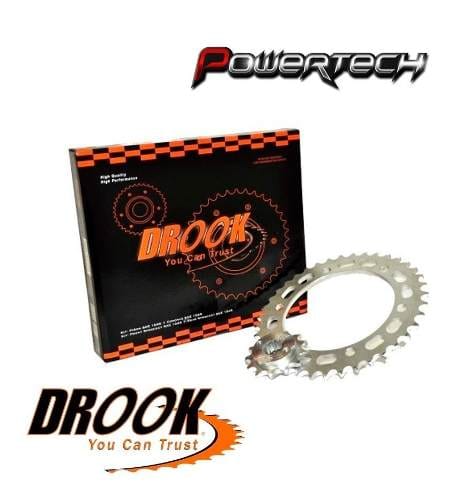 KIT PIÑON Y CORONA DROOK ACERO - YAMAHA FZ 16 - 14 / 40 T