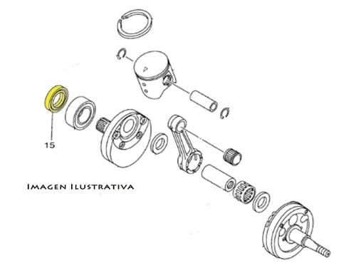 RETEN CIGÜEÑAL DERECHO YAMAHA YZ 125 01 - 04 / YZ 85 02 - 03