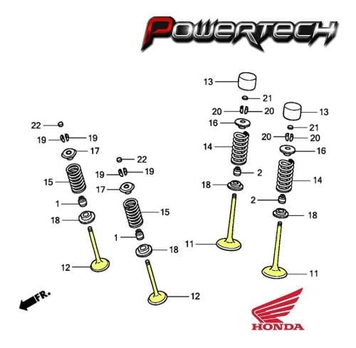 JUEGO VALVULAS ADMISION ESCAPE HONDA CRF 450 09-12 / CUOTAS
