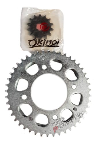 KIT CORONA Y PIÑON OKINOI ACERO HONDA CB 190 47 Y 14 T